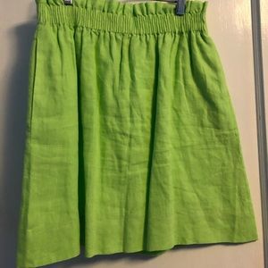 J Crew green stretchy waist skirt
